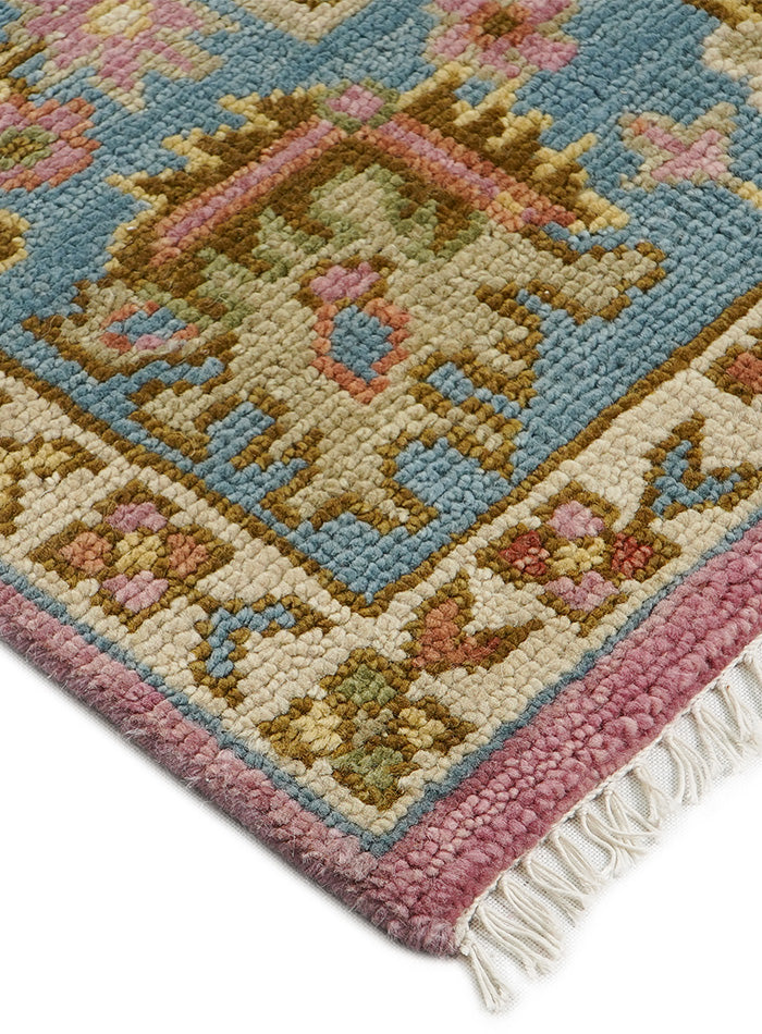 Janice Ocean-Blush Hand-Knotted Wool Rug