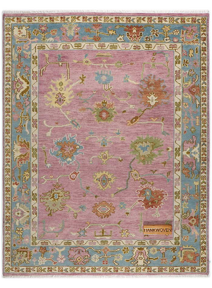 Janice Ocean-Blush Hand-Knotted Wool Rug