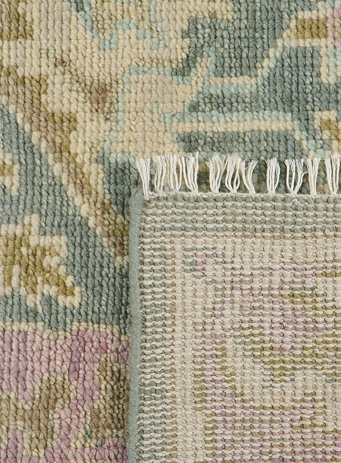 Meravine Light Teal Hand-Knotted Wool Rug