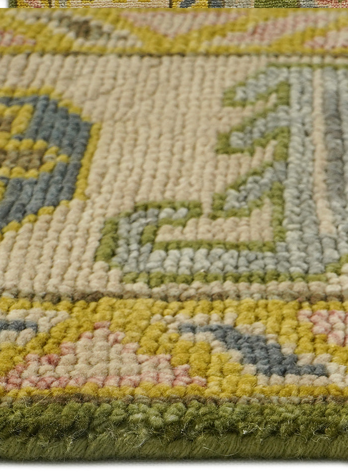 Medow Leaf Pastel Hand-Knotted Wool Rug
