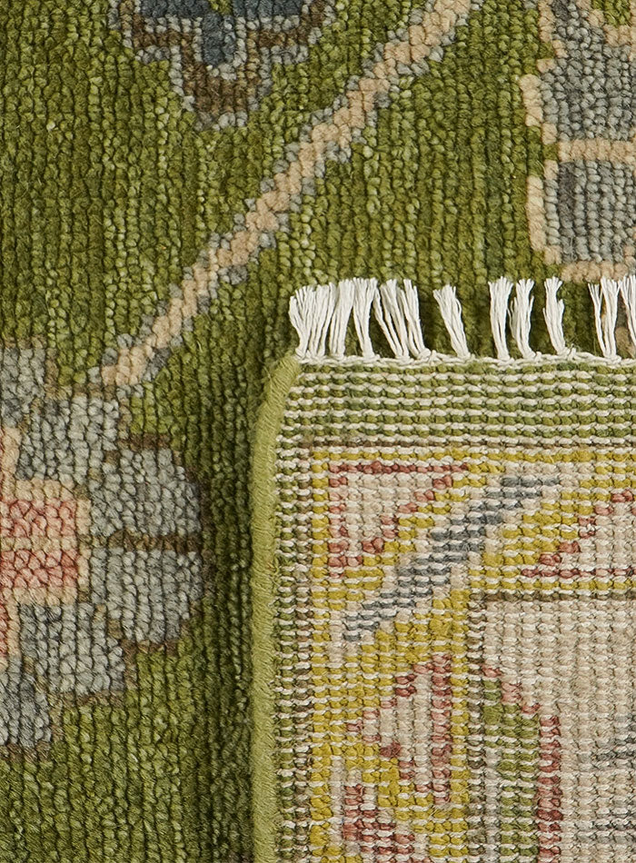 Medow Leaf Pastel Hand-Knotted Wool Rug