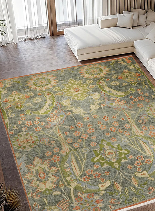 Pavonia Gray Fall Hand-Knotted Wool Rug