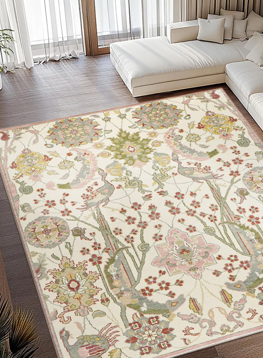 Pavonia Pearl-Blush Hand-Knotted Wool Rug