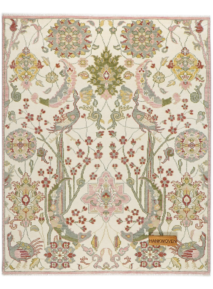 Pavonia Pearl-Blush Hand-Knotted Wool Rug