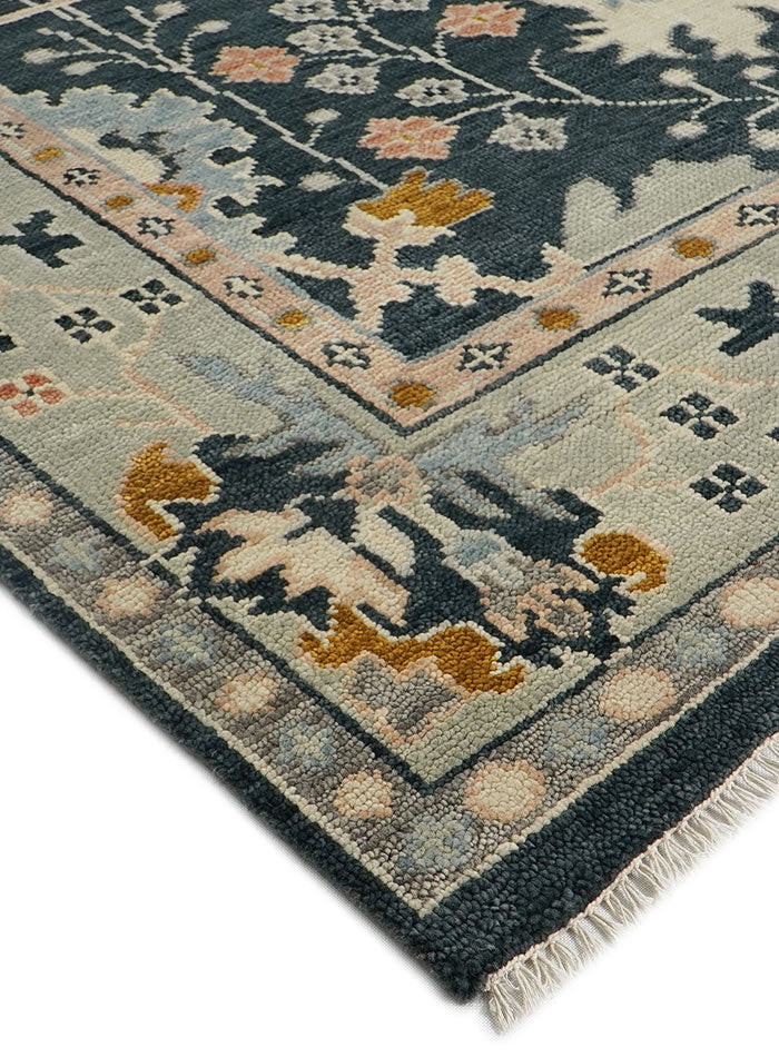 Donegal Sea-Blue Dusk Hand-Knotted Wool Rug