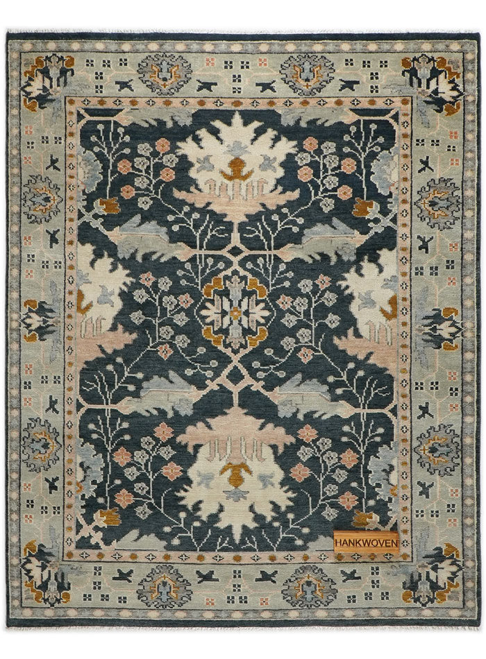 Donegal Sea-Blue Dusk Hand-Knotted Wool Rug