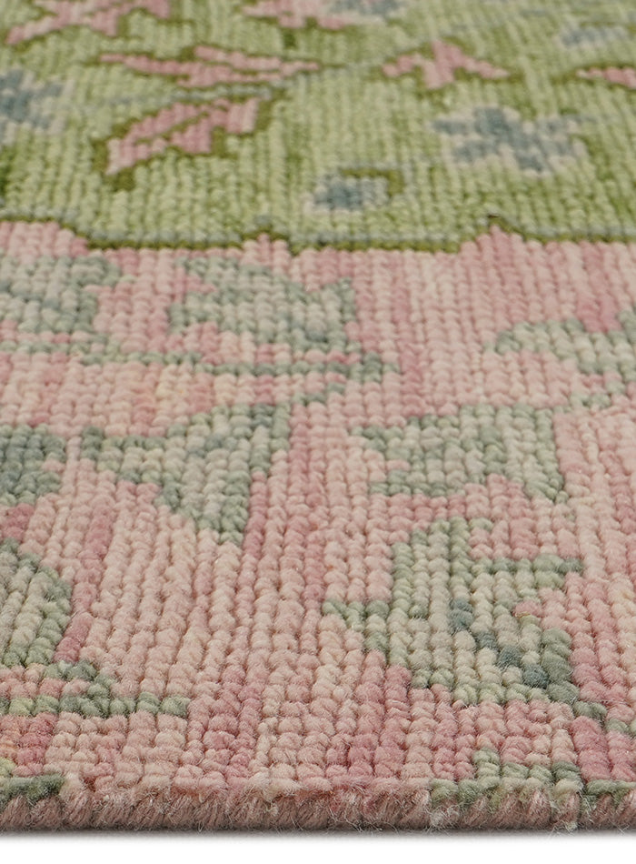 Floracomb Leaf Blush Hand-Knotted Wool Rug
