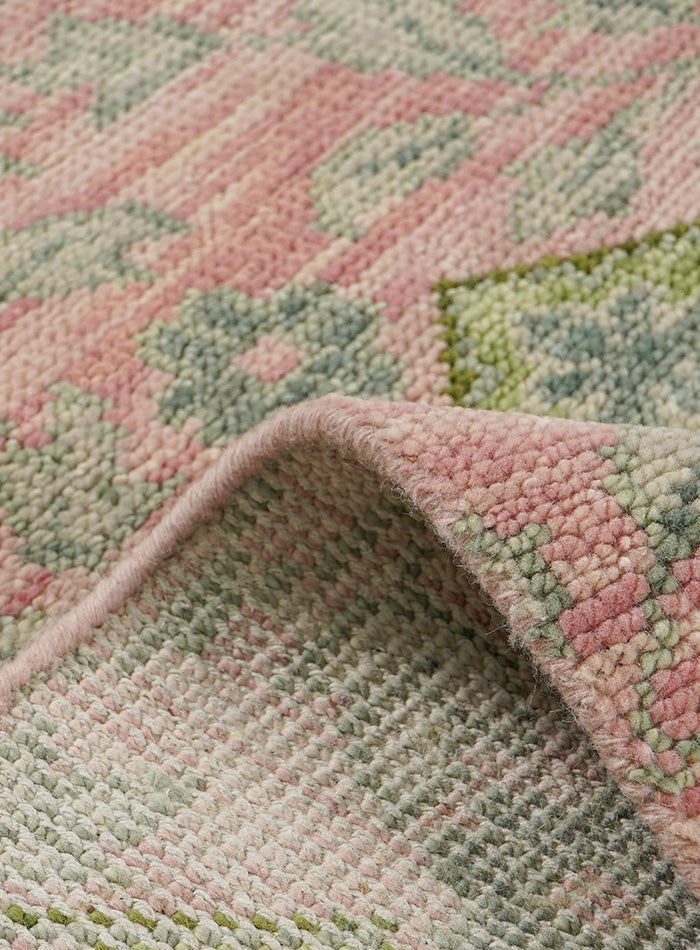 Floracomb Leaf Blush Hand-Knotted Wool Rug