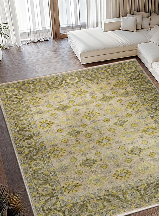 Splice Olive Sand Hand-Knotted Wool Rug