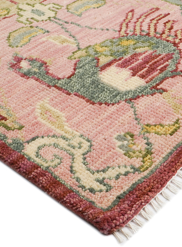 Pavonia Pink Blush Hand-Knotted Wool Rug