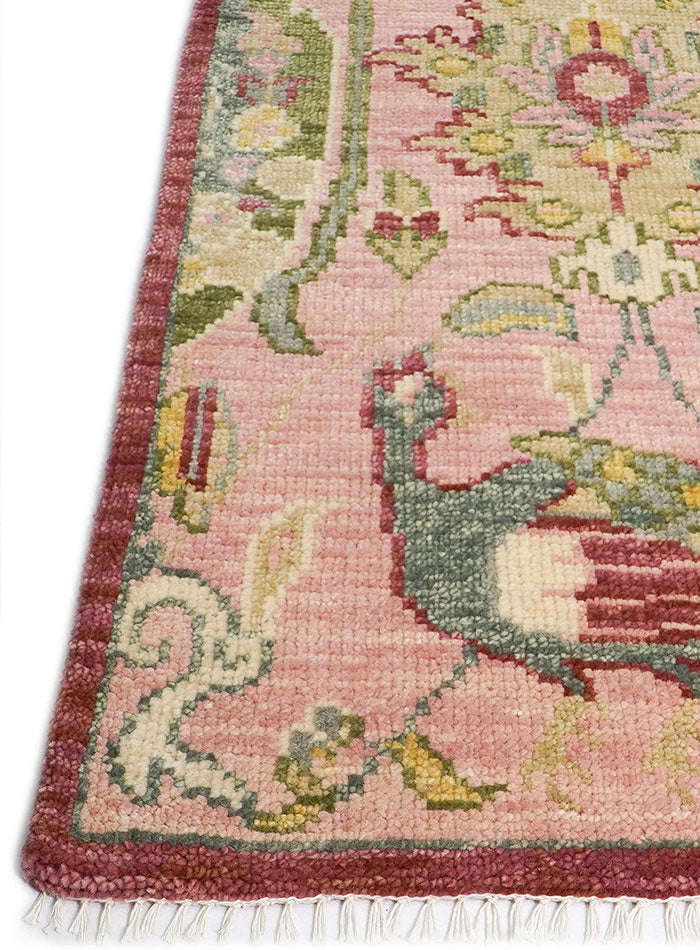 Pavonia Pink Blush Hand-Knotted Wool Rug