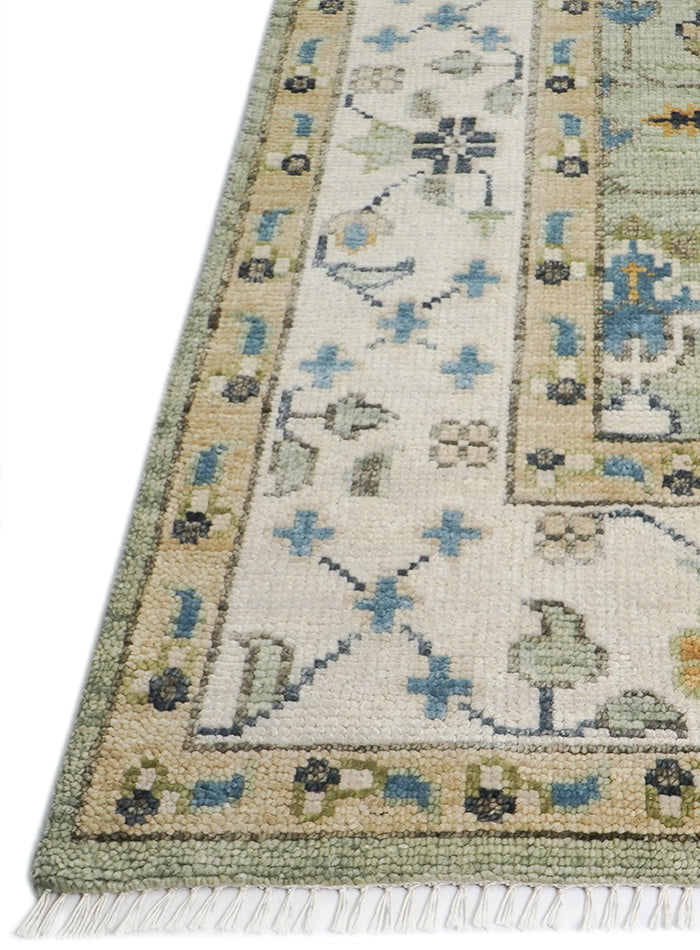 Tree of Life Soft Sage Hand-Knotted Wool Rug