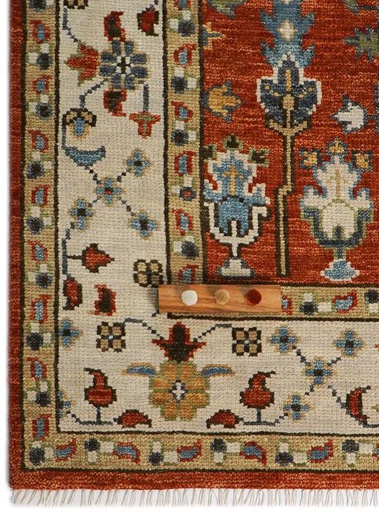 Tree of Life Red Hand-Knotted Wool Rug