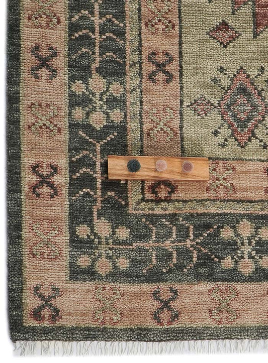 Kerman Antique Coral Hand-Knotted Wool Rug