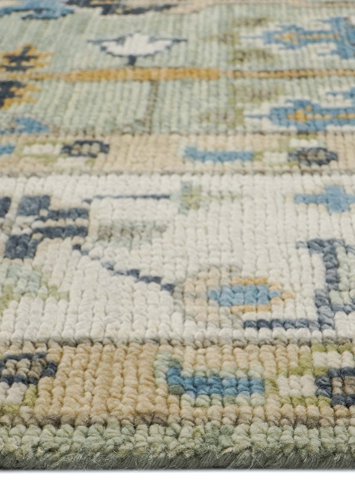 Tree of Life Soft Sage Hand-Knotted Wool Rug