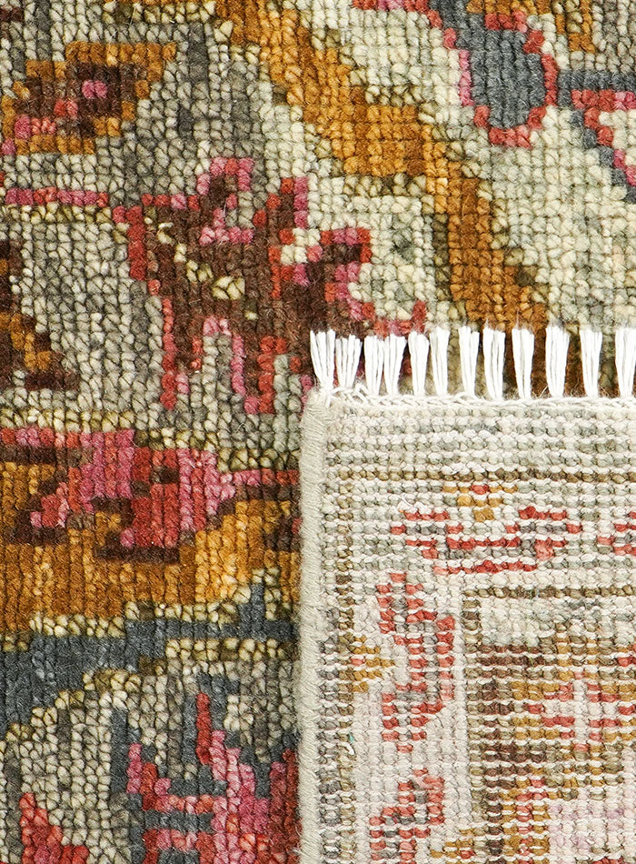 Meravine Coral Sage Hand-Knotted Wool Rug