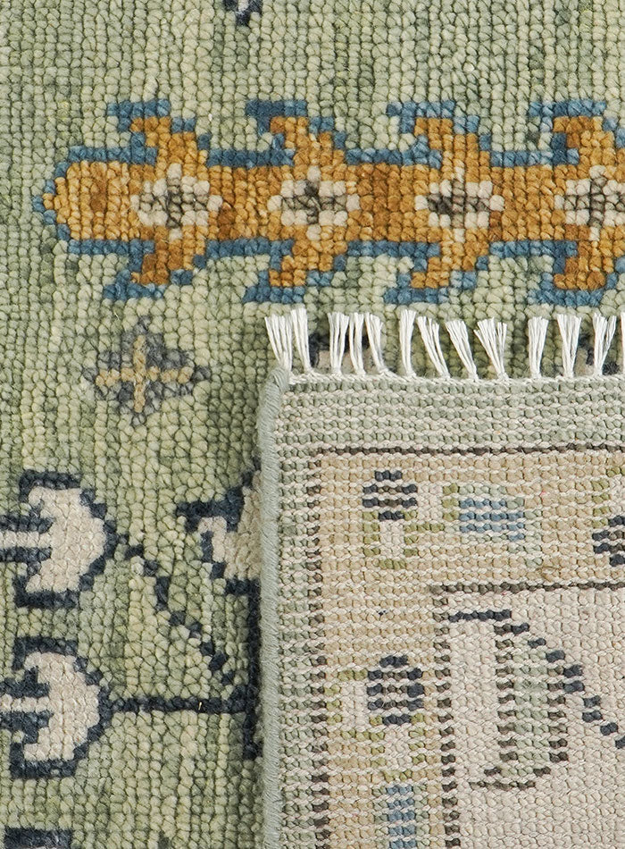 Tree of Life Soft Sage Hand-Knotted Wool Rug
