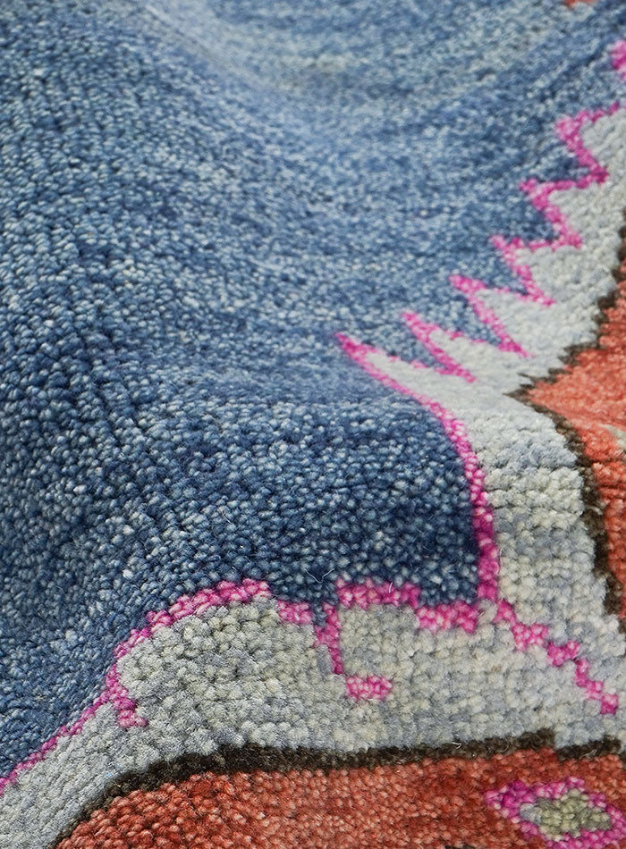 Kismet Blush Indigo Hand-Knotted Wool Rug