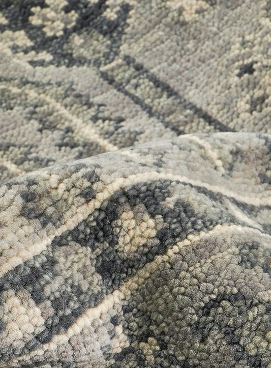 Freedom-Tree Tonal Gray Hand-Knotted Wool Rug