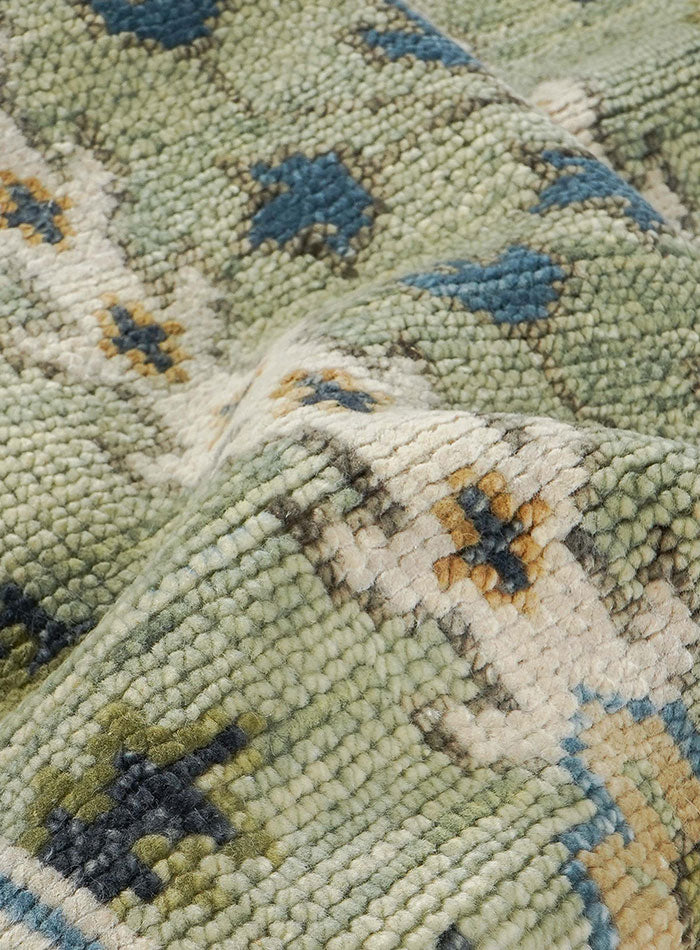 Tree of Life Soft Sage Hand-Knotted Wool Rug