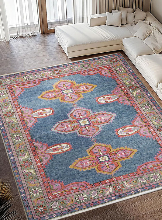 Kismet Blush Indigo Hand-Knotted Wool Rug