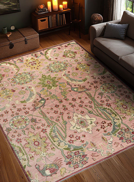 Pavonia Pink Blush Hand-Knotted Wool Rug