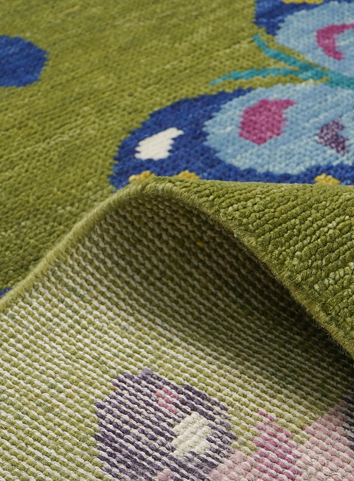 Animal Kingdom Forest Butterfly Hand-Knotted Wool Rug