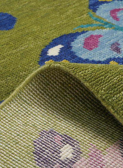 Animal Kingdom Forest Butterfly Hand-Knotted Wool Rug