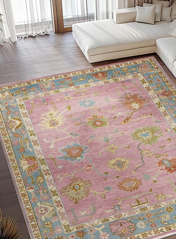 Janice Ocean-Blush Hand-Knotted Wool Rug