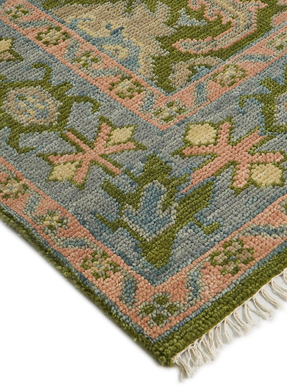 Lattice Verdance-Green Hand-Knotted Wool Rug