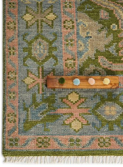 Lattice Verdance-Green Hand-Knotted Wool Rug