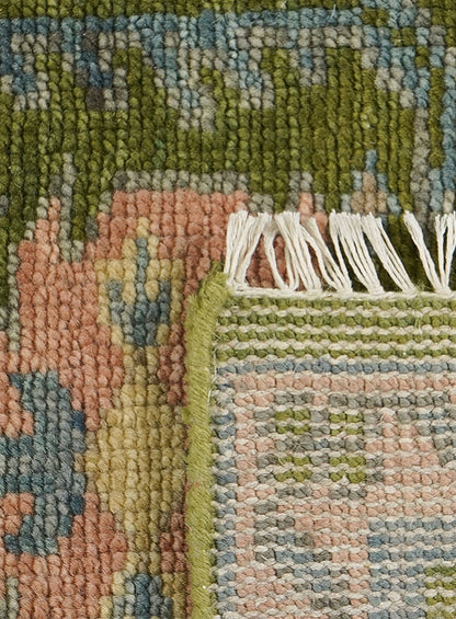 Lattice Verdance-Green Hand-Knotted Wool Rug