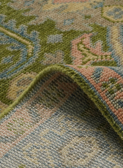 Lattice Verdance-Green Hand-Knotted Wool Rug