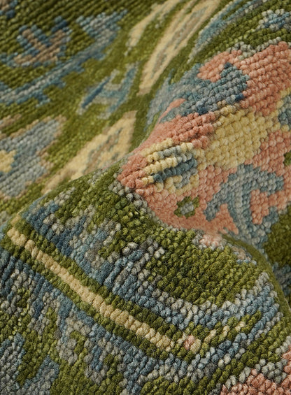 Lattice Verdance-Green Hand-Knotted Wool Rug