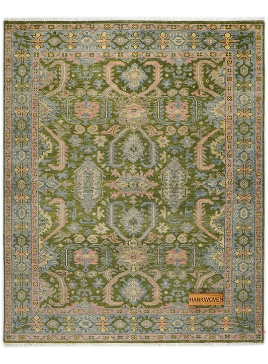 Lattice Verdance-Green Hand-Knotted Wool Rug