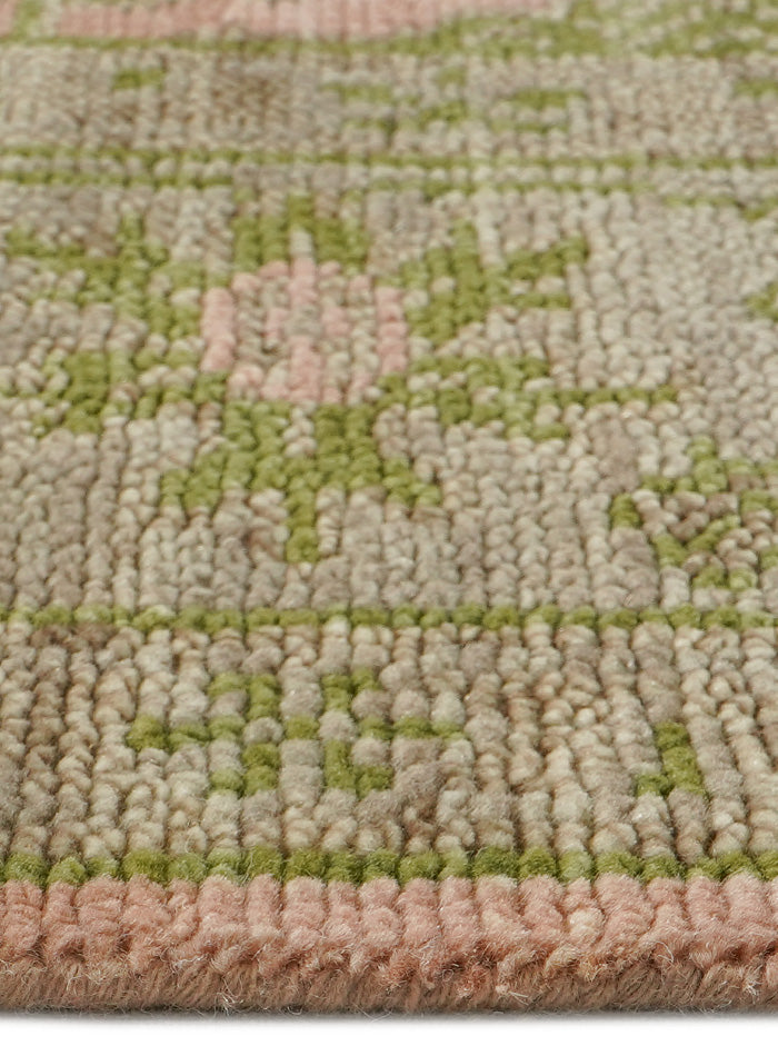 Pineyard Peach-Moss Hand-Knotted Wool Rug