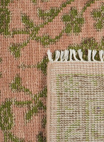 Pineyard Peach-Moss Hand-Knotted Wool Rug
