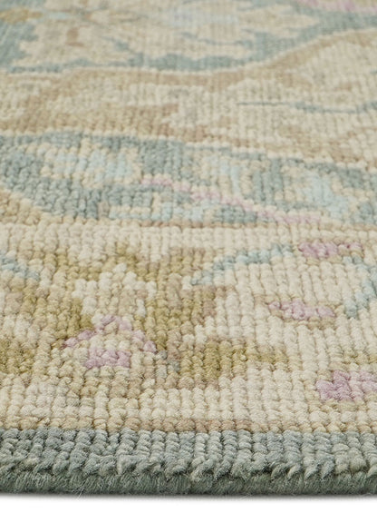 Meravine Light Teal Hand-Knotted Wool Rug
