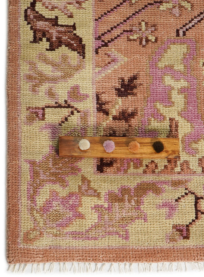 Meravine Peach Blush Hand-Knotted Wool Rug