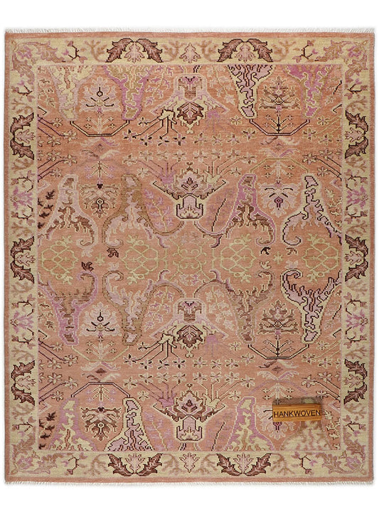 Meravine Peach Blush Hand-Knotted Wool Rug