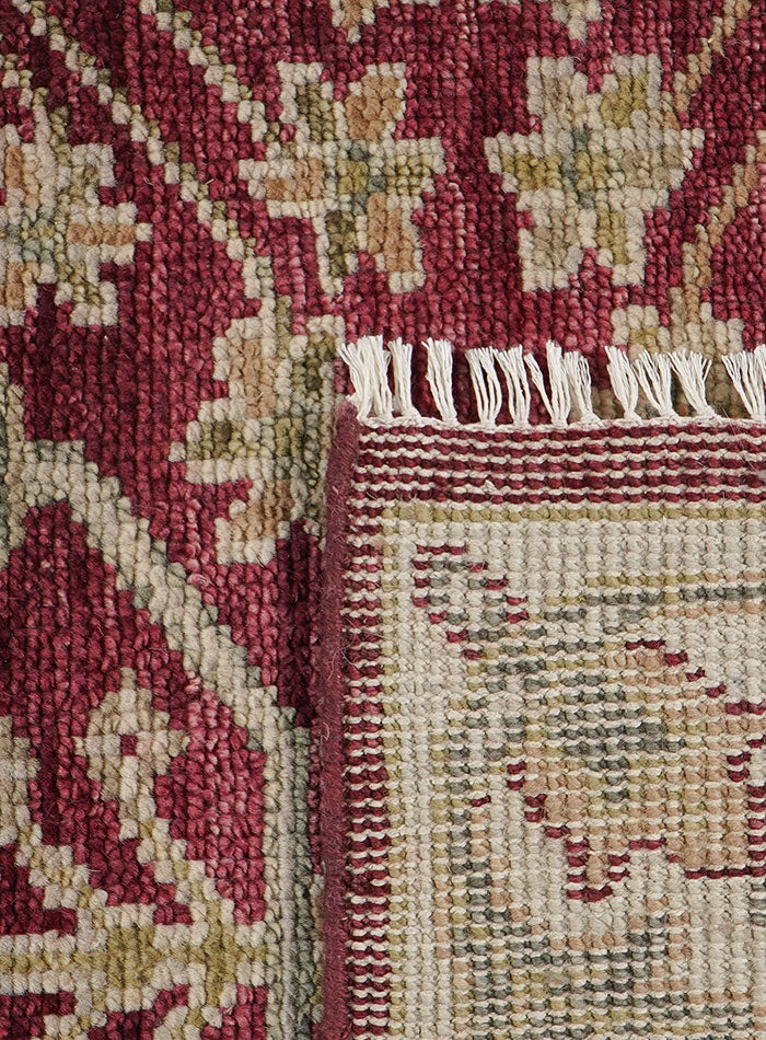 Meravine Wine Red Hand-Knotted Wool Rug