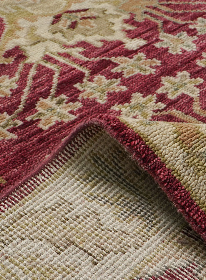 Meravine Wine Red Hand-Knotted Wool Rug
