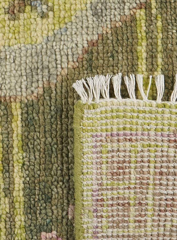 Nomari Lime Green Hand-Knotted Wool Rug