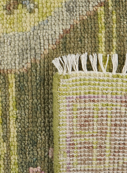 Nomari Lime Green Hand-Knotted Wool Rug