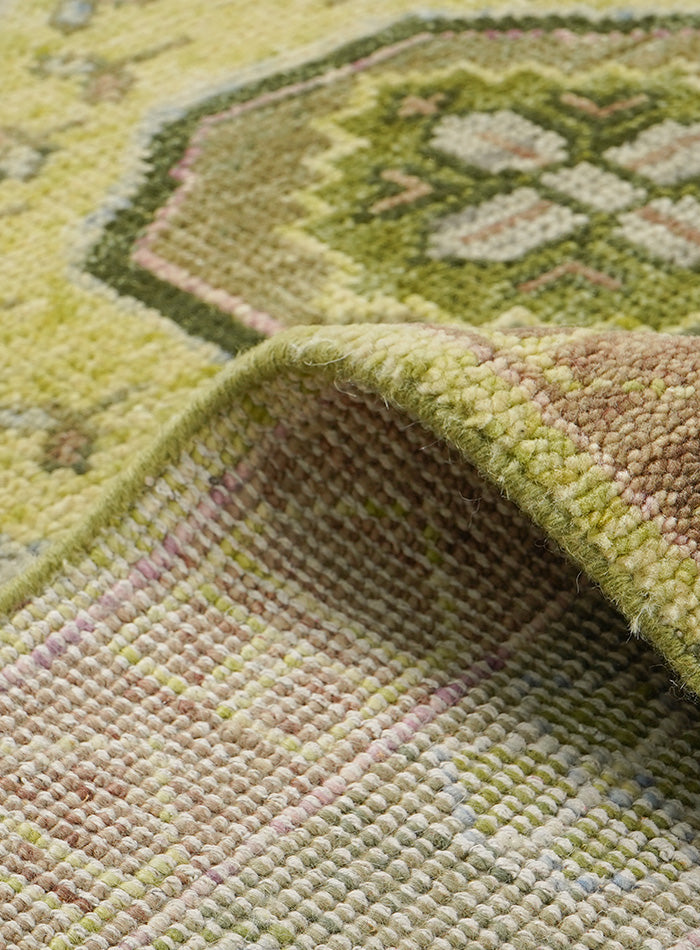 Nomari Lime Green Hand-Knotted Wool Rug