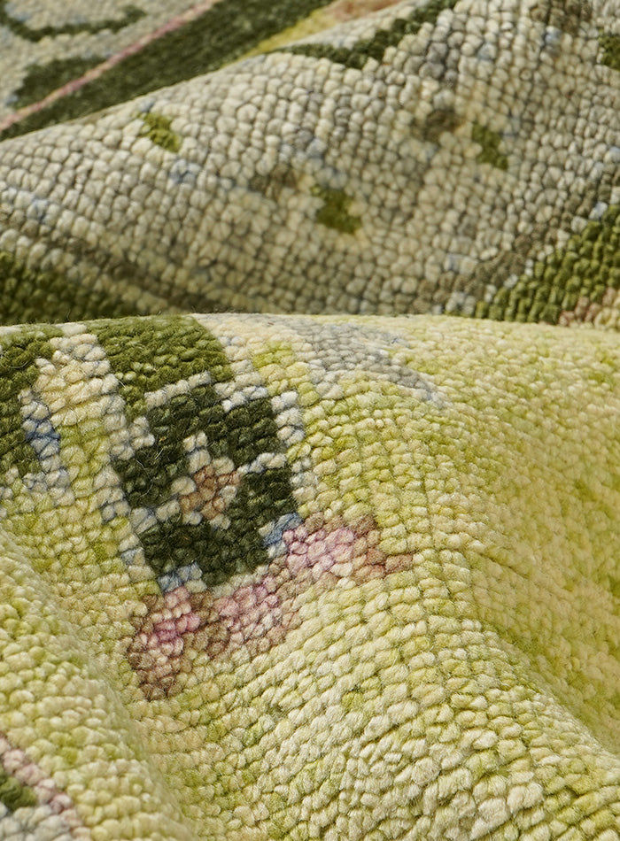 Nomari Lime Green Hand-Knotted Wool Rug