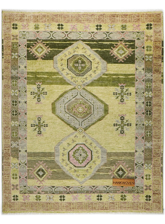 Nomari Lime Green Hand-Knotted Wool Rug