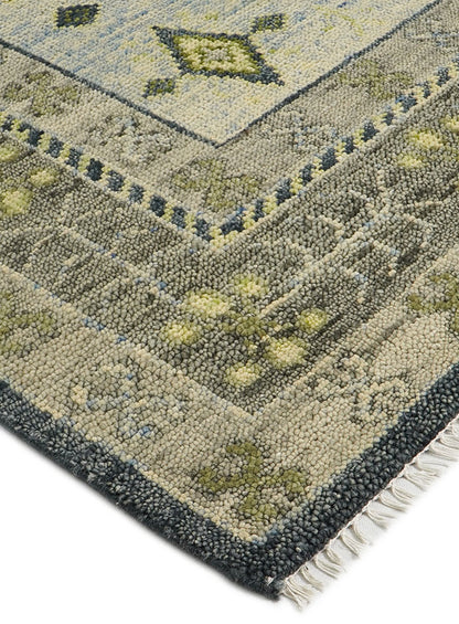 Kerman Leaf Green Hand-Knotted Wool Rug