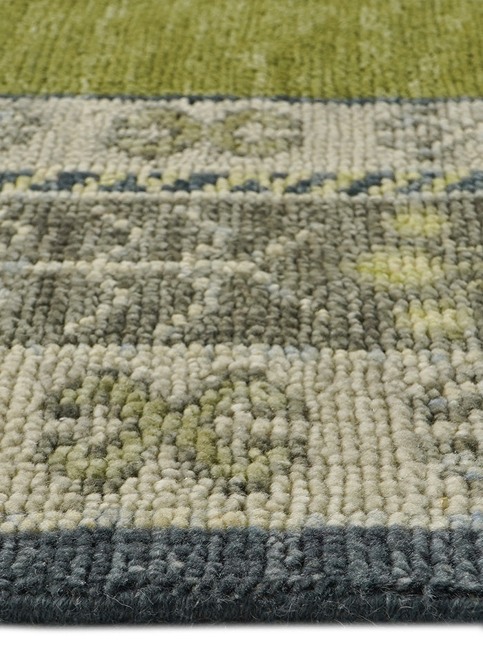 Kerman Leaf Green Hand-Knotted Wool Rug