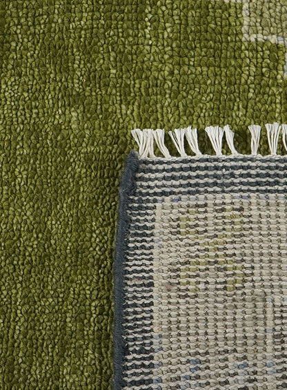 Kerman Leaf Green Hand-Knotted Wool Rug